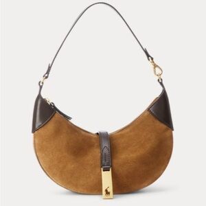 Polo Suede Mini Shoulder Bag in Maple/Tobacco